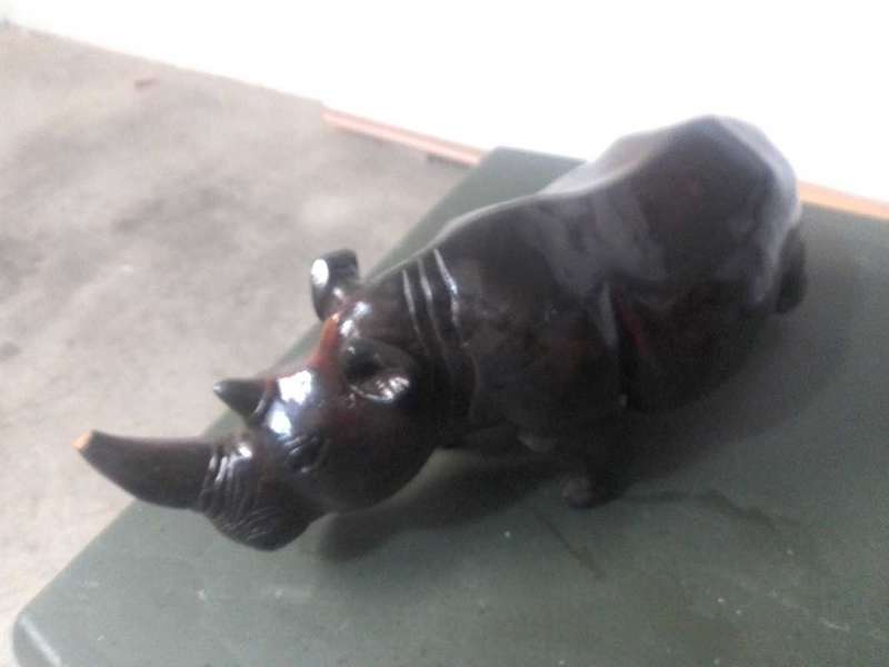 Rhino hand carved