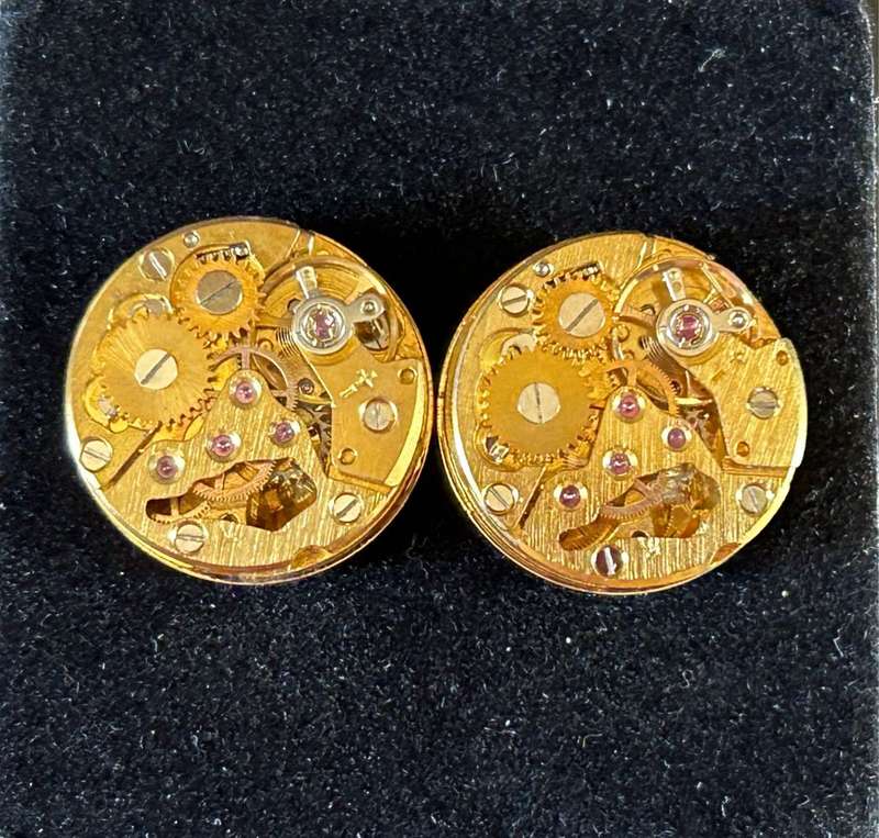 Steampunk Gold Watch Movement Cuff links