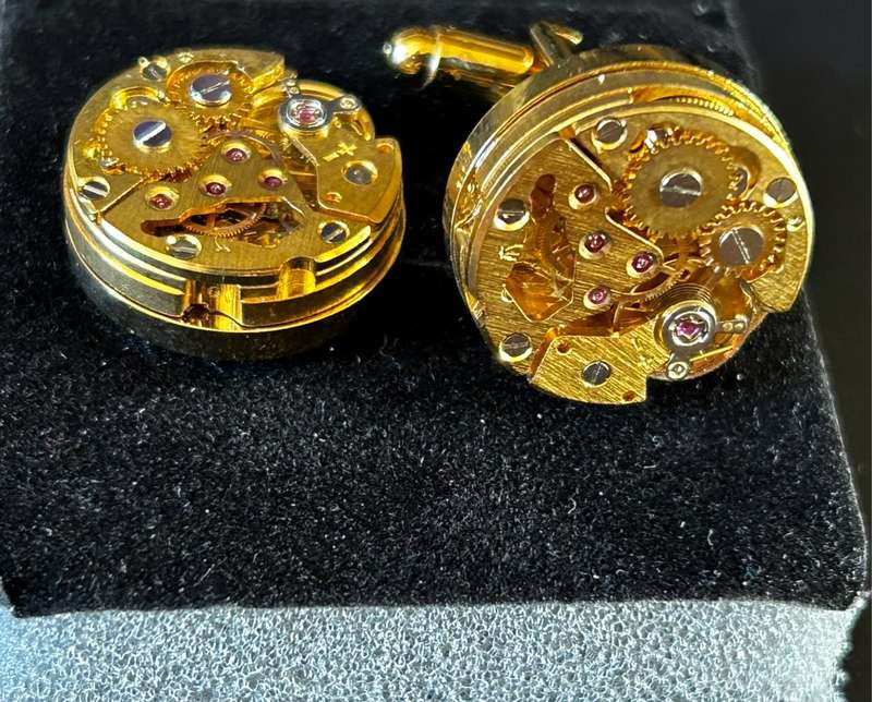 Steampunk Gold Watch Movement Cuff links