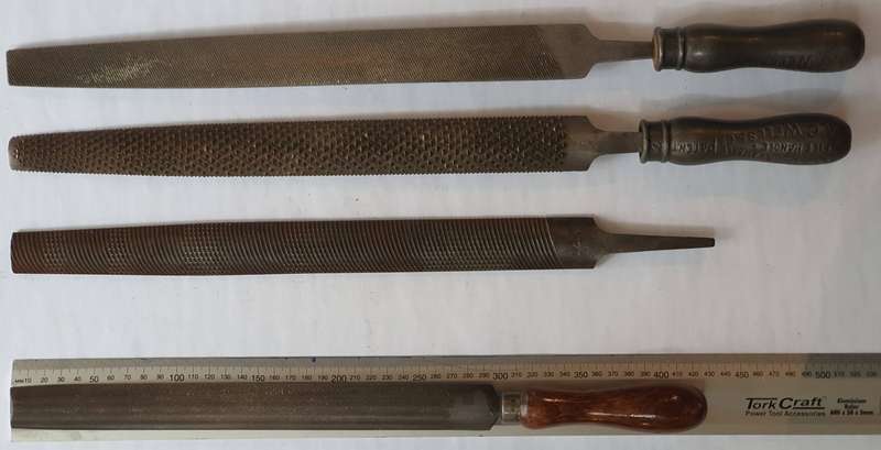 REDUCED: Set of 3 Antique Large Files, 2 With Unique Handles  Rare Famous Brands
