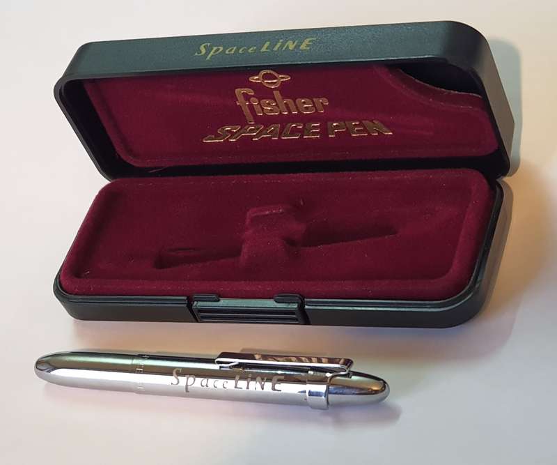 Vintage Fisher Chrome Bullet Space Pen in Box  Very Early & Rare Model