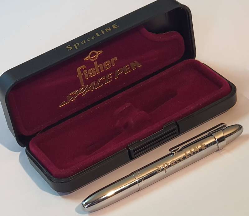 Vintage Fisher Chrome Bullet Space Pen in Box  Very Early & Rare Model