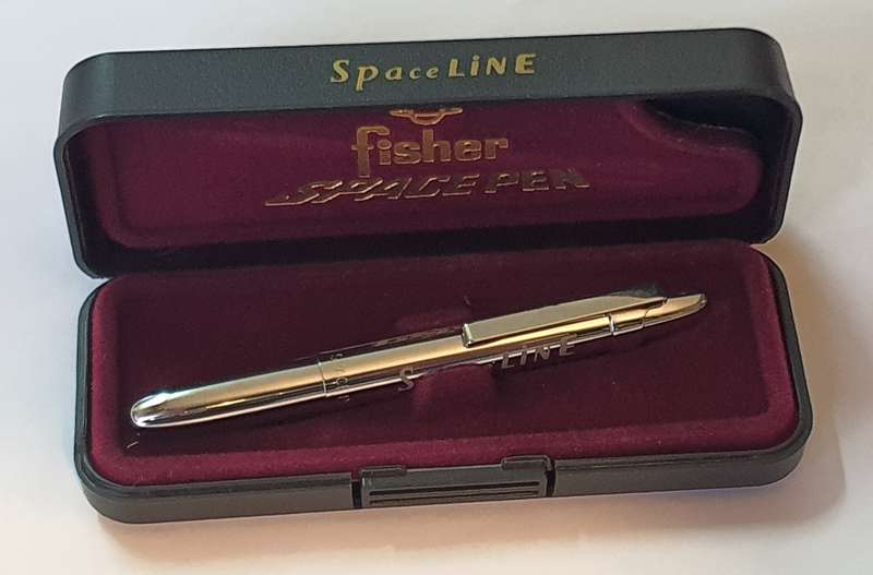 Vintage Fisher Chrome Bullet Space Pen in Box  Very Early & Rare Model