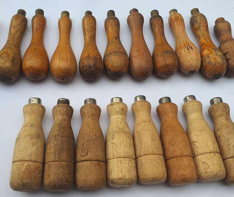 Batch of 19 Wooden Tool Handles  Vintage From WWII Era