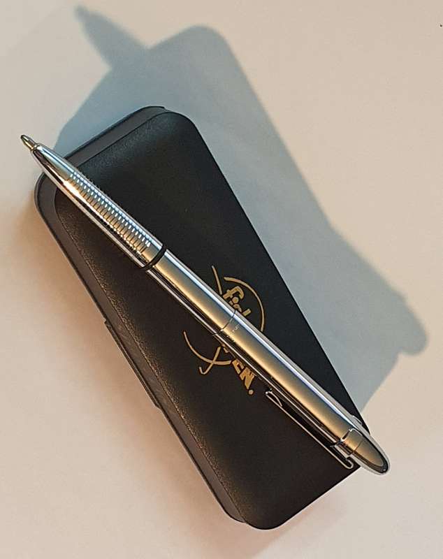 Vintage Fisher Chrome Bullet Space Pen in Box  Very Early & Rare Model