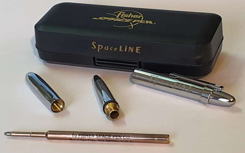 Vintage Fisher Chrome Bullet Space Pen in Box  Very Early & Rare Model