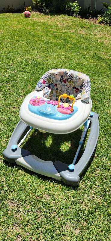 Baby Walking ring with trolley wheels, convert to rocker and music