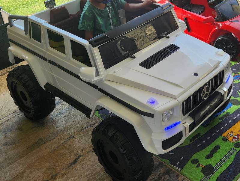Kids Electric Ride On Mercedes G650 AMG 3XL White 4 wheel drive