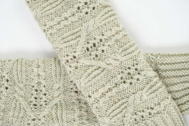 Sage green fingerless gloves (hand knit)