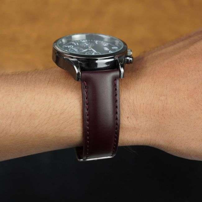 20mm Dark Brown Leather Watch Strap