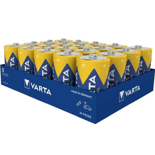 Varta Industrial Pro Size D LR20 Batteries Box of 20