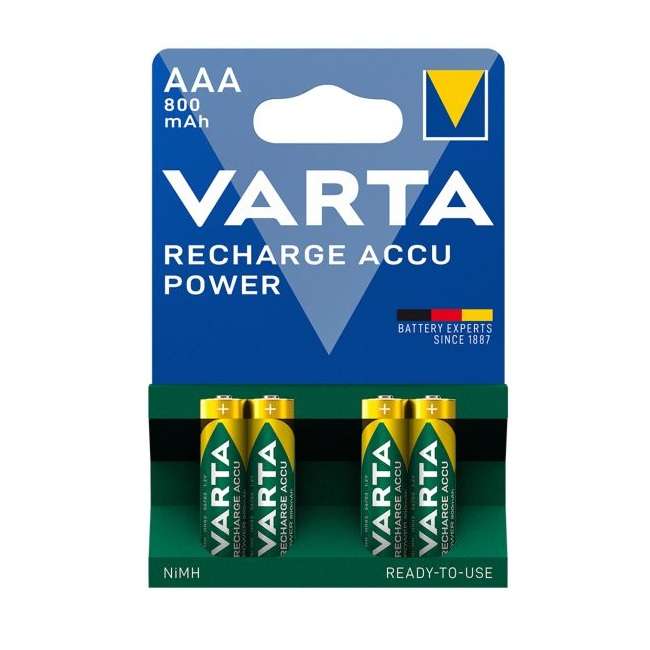 Varta Rechargeable AAA 800mAh Batteries 4 Pack