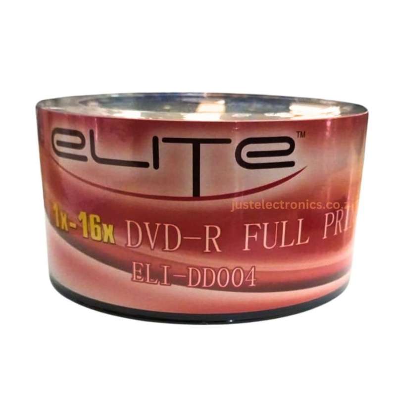 Elite 50 Pack Blank Printable DVD-R Shrink Packed