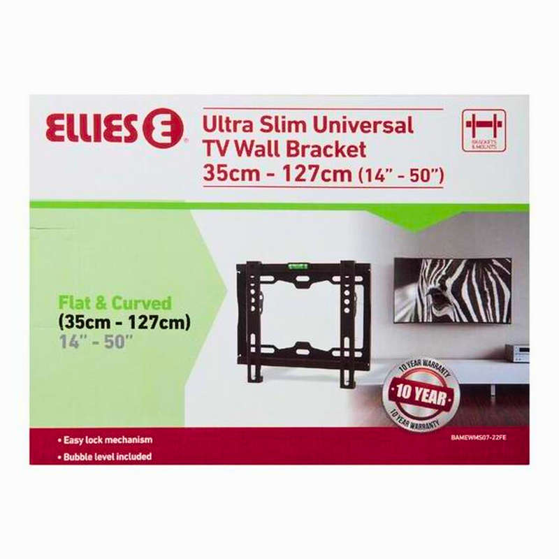 Ellies Ultra Slim Universal TV Wall Bracket 14` - 50`