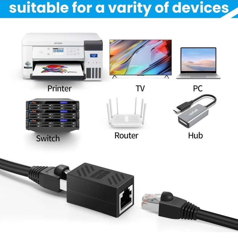 RJ45 Network Cable Extender Connector Female to Female