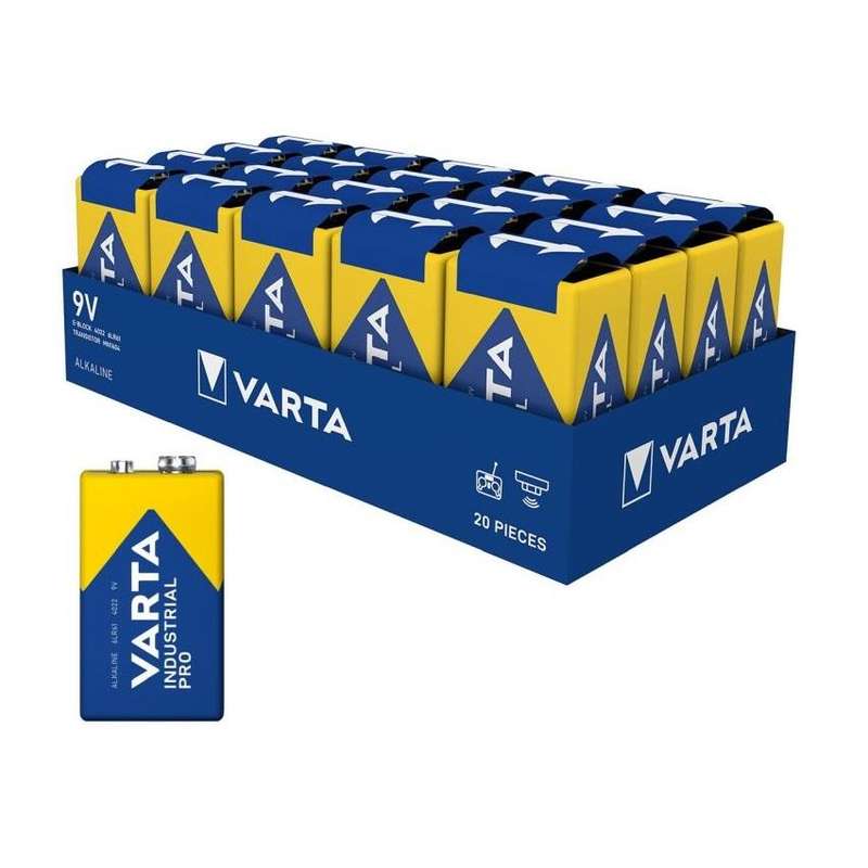 Varta Industrial Pro 9V 6LR61 Batteries Box of 20