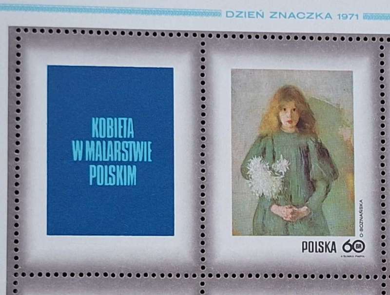 Poland 1971 Polish Women in Paintings: Girl with Chrysanthemums by Olga Boznanska 1 Mint Sheet