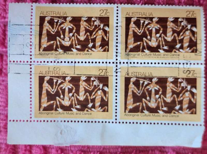 Australia 1982 Aboriginal Culture Block of 4 Used 27c Stamps