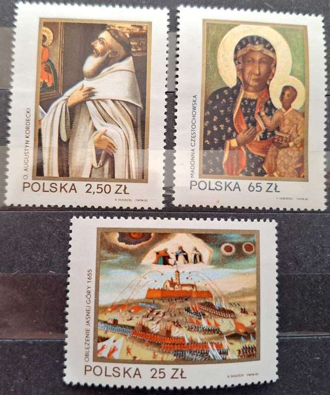 Poland 1982 Black Madonna of Jasna Gora Set of 3 Mint stamps