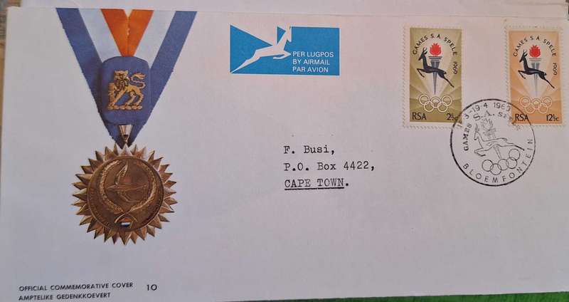 South Africa 1969 S A Games FDC