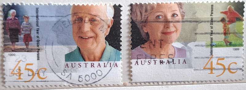 Australia 1999 Celebrating Long Life International Year of Older Persons Set of 2 Used Hinged stamps