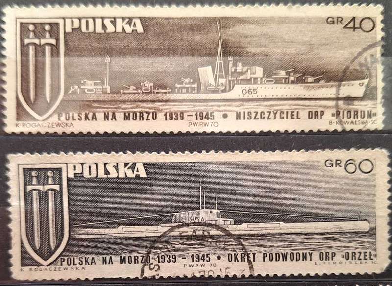 Poland 1970 Poland At Sea 1939-1945 2 Cancelled stamps