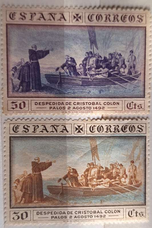 Spain 1930 Spain  Columbus leaving Palos 2 Unused stamps from Columbus Set
