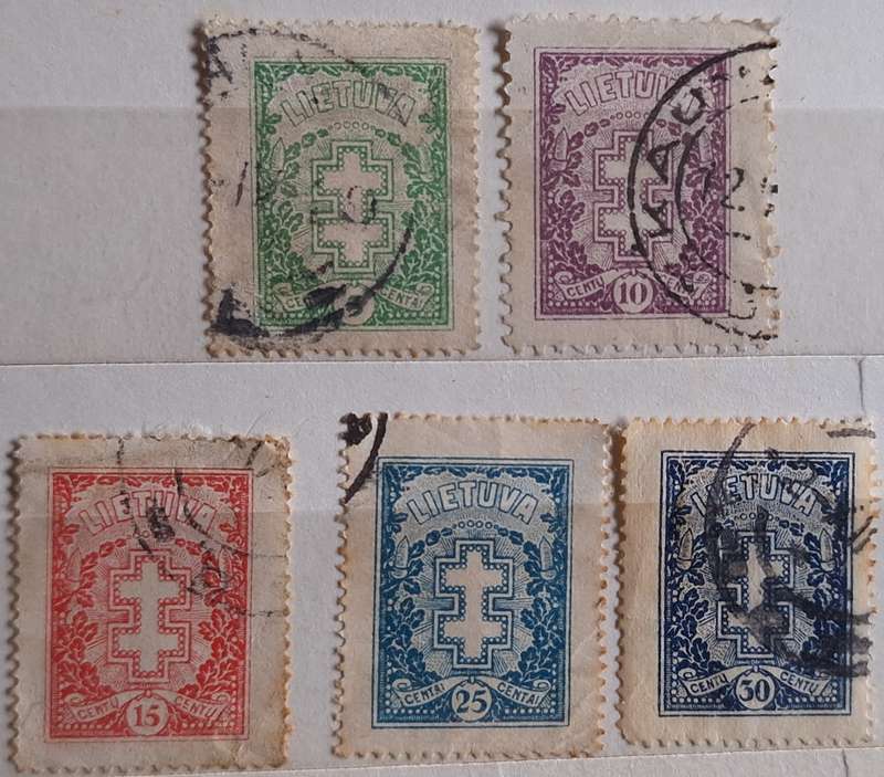 Lithuania 1926 Protective Cross 5 Used Hinged stamps