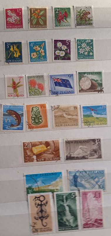 New Zealand 1960 Pictorials Set of 23 Used some Previously Hinged stamps