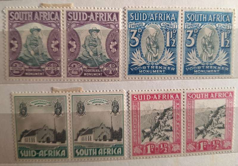 South Africa 1933 Voortrekker Memorial Fund 4 Unused Hinged pairs