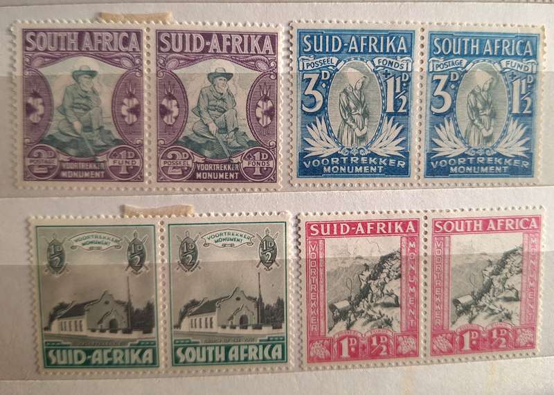 South Africa 1933 Voortrekker Memorial Fund 4 Unused Hinged pairs
