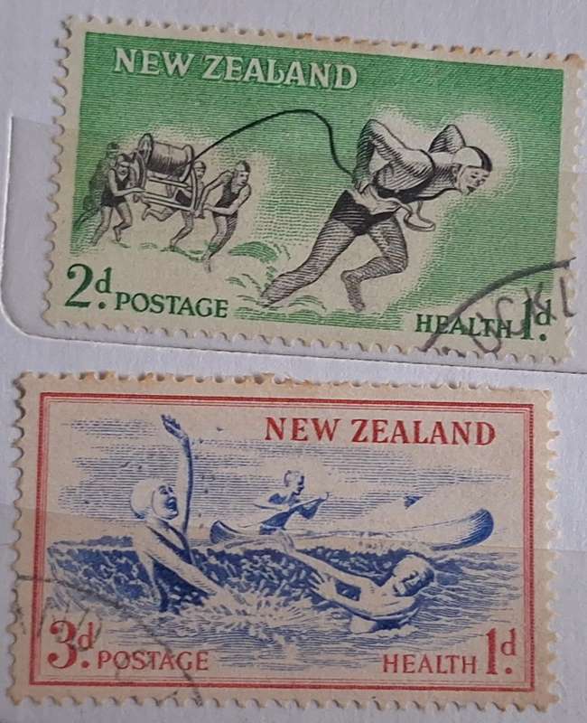 New Zealand 1957 Health Issue Set of 2 Used Hinged stamps