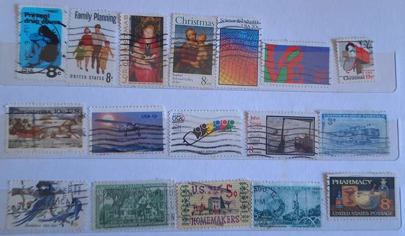 USA Mixed Lot of 17 Used stamps
