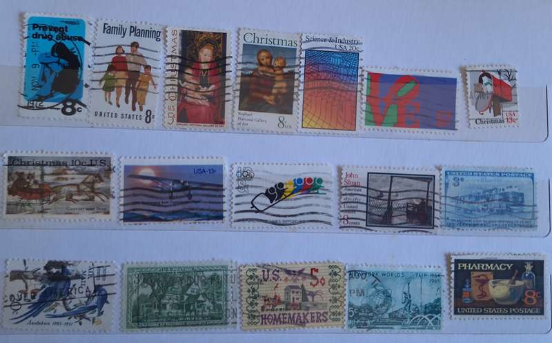 USA Mixed Lot of 17 Used stamps