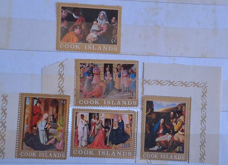 Cook Island 1966 Christmas Paintings Set of 5 Unused Hinged stamps