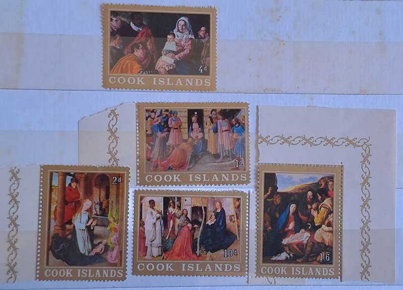 Cook Island 1966 Christmas Paintings Set of 5 Unused Hinged stamps