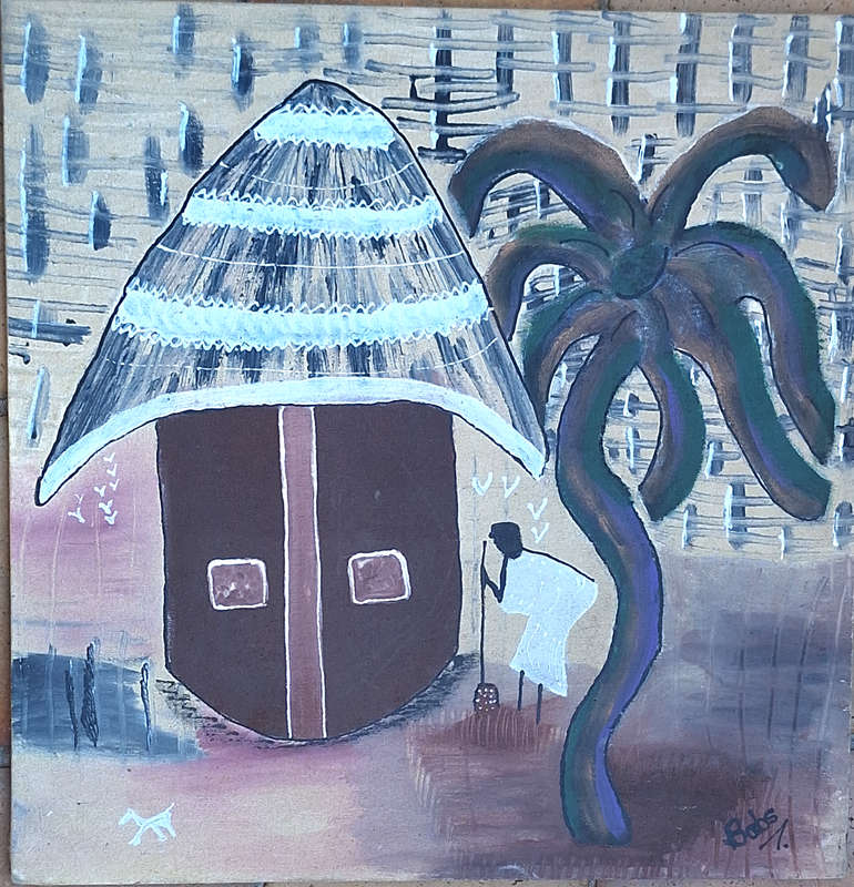 Unframed Painting on Canvas by Babs