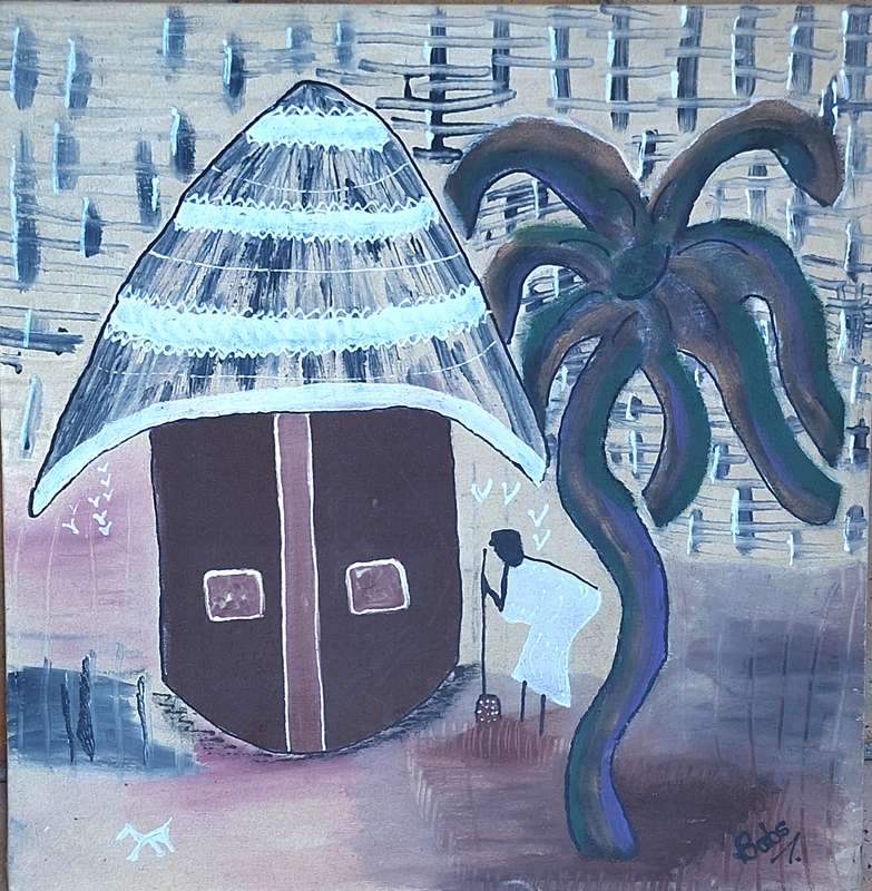 Unframed Painting on Canvas by Babs