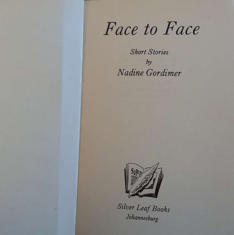 Face to Face Short Stories by Nadine Gordimer Hardcover 1949