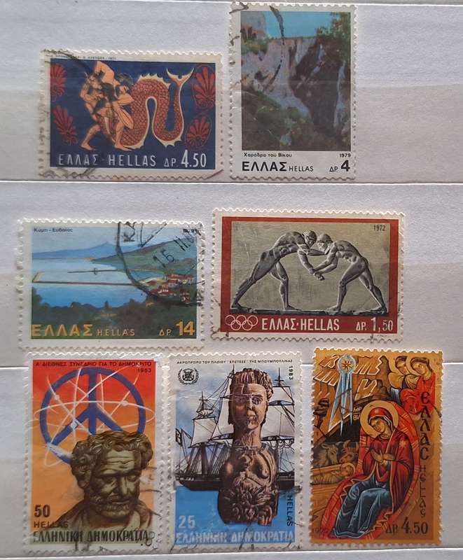 Greece Mixed Lot of 7 Used stamps