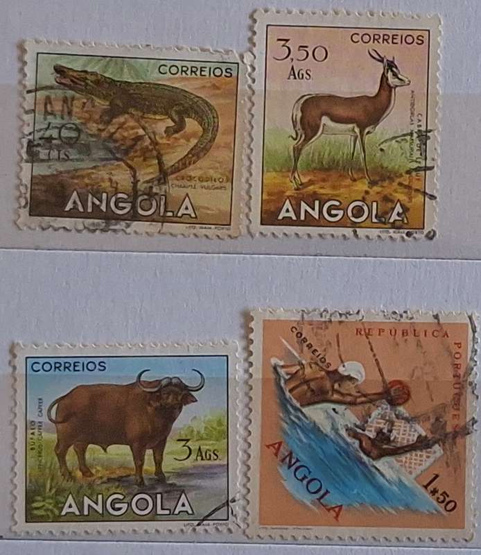 Angola Mixed Lot of 4 Used stamps