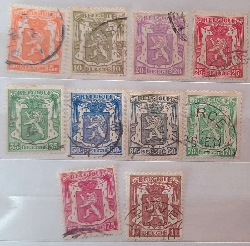 Belgium 1936 Lion, Coat of Arms Definitives 10 Used stamps