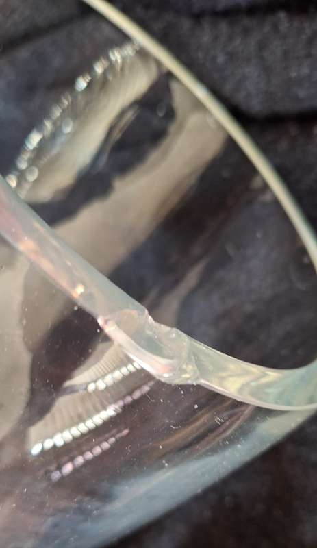 Large Heavy Glass Vase with rim chip