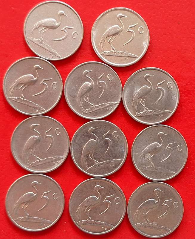 South Africa 1967-88 5c Mixed Lot 11 Nickel