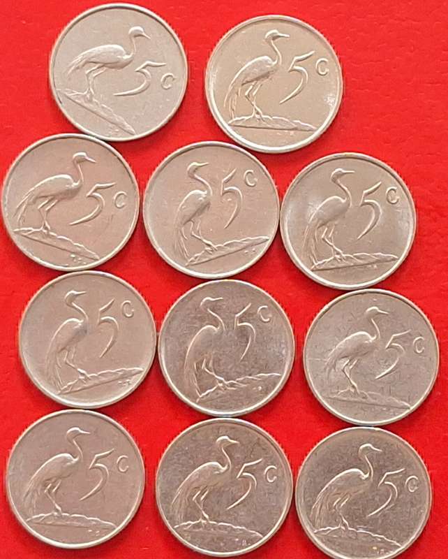 South Africa 1967-88 5c Mixed Lot 11 Nickel