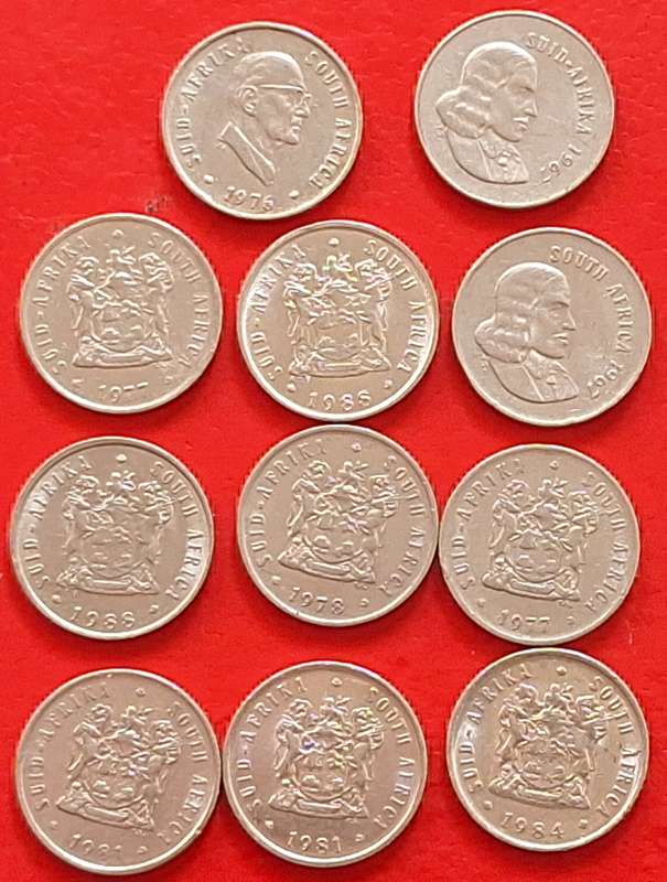 South Africa 1967-88 5c Mixed Lot 11 Nickel