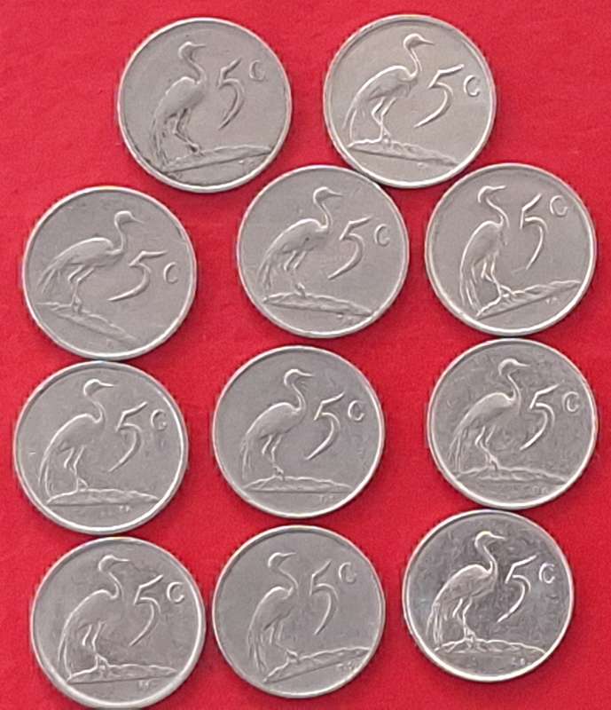 South Africa 1973-88 5c Mixed Lot 11 Nickel