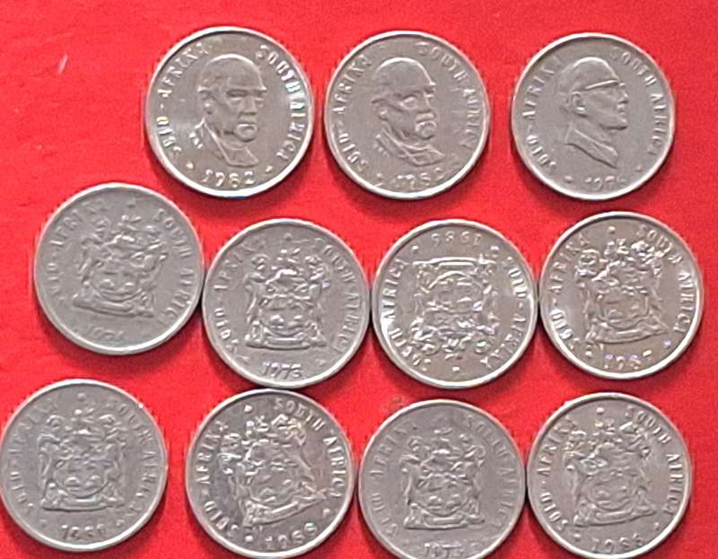 South Africa 1973-88 5c Mixed Lot 11 Nickel