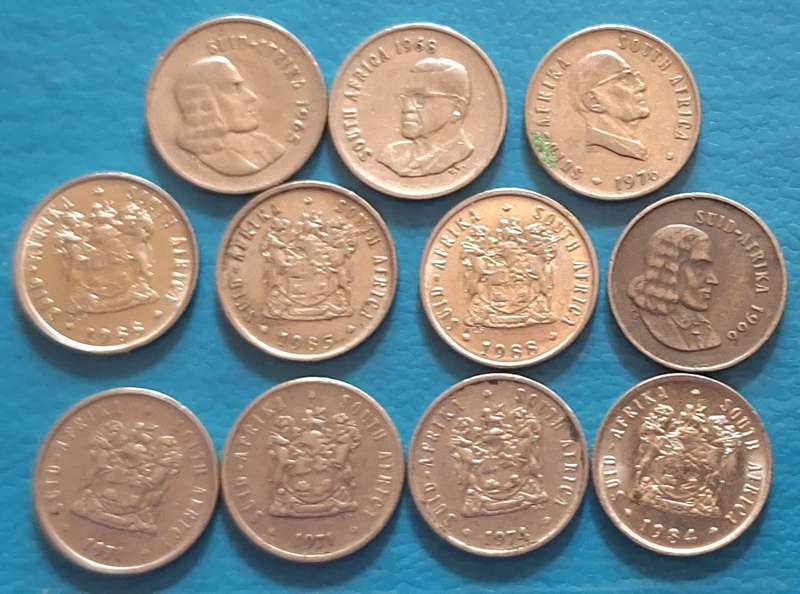 South Africa 1965-88 5c Mixed Lot 11 Nickel