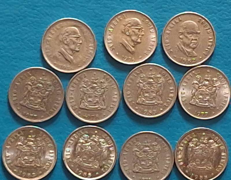 South Africa 1976-85 5c Mixed Lot 11 Nickel